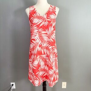 Jones NY Linen Shift Tank Dress S Tropical Vacation Resortwear‎ Breezy Boho Midi